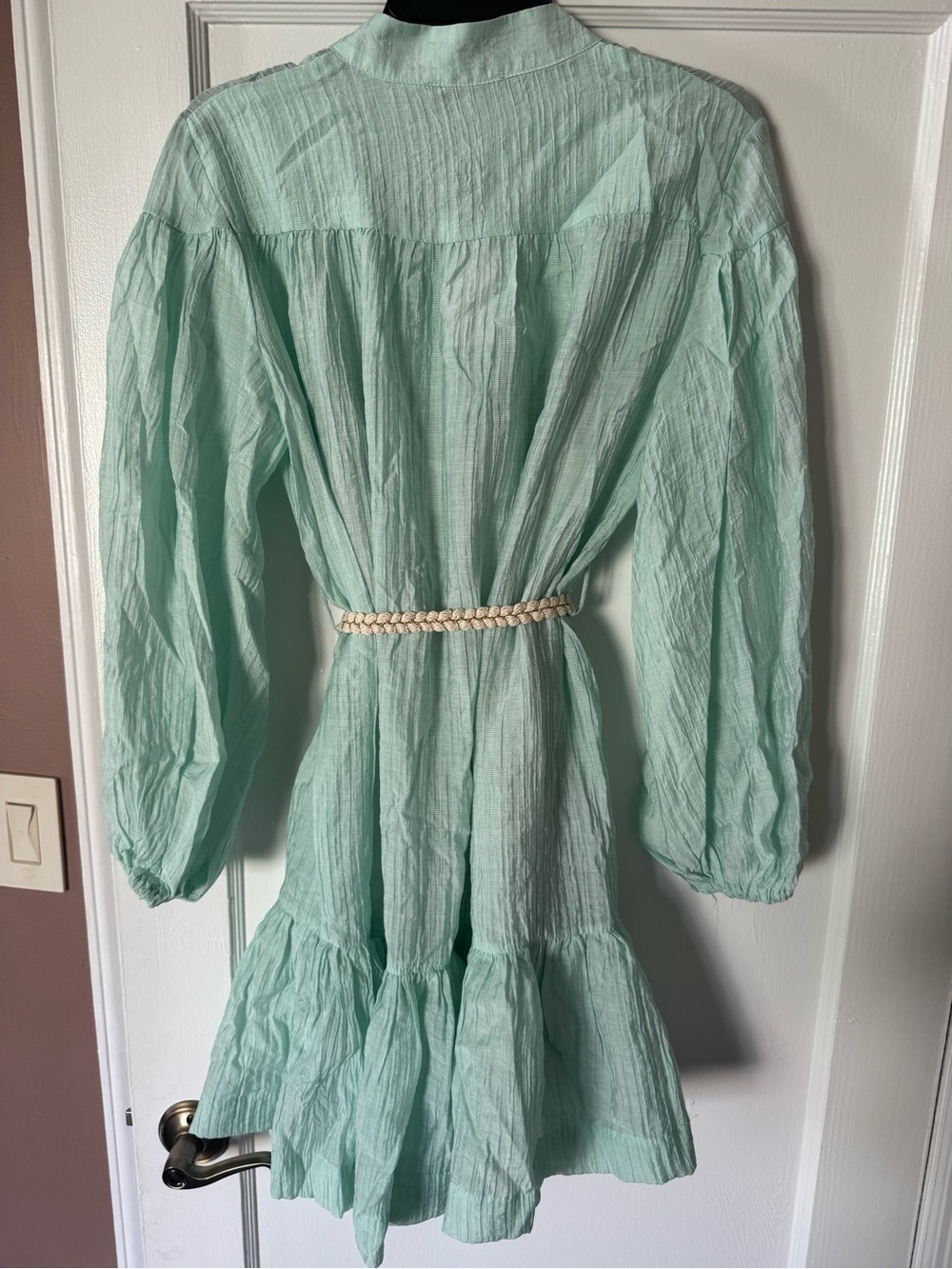 Mixology Stacey Dress Mint Green Braided Belt Satin slip We’re all pretty girls - Picture 6 of 14